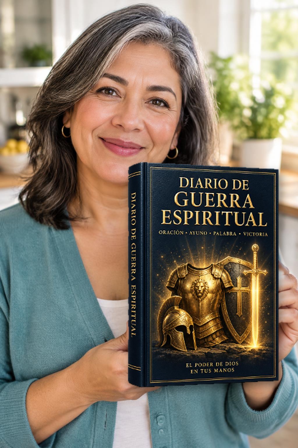 Lectora sosteniendo el Diario de Guerra Espiritual